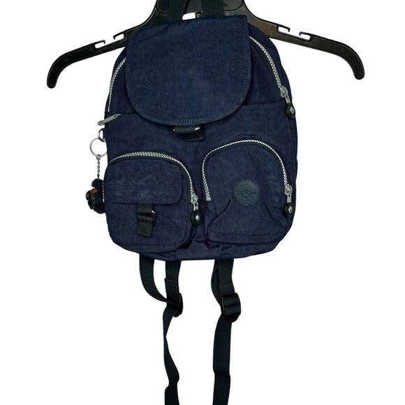 Kipling Navy Blue Small Lovebug Travel Daily Backpack Clean with Keychain - Picture 2 of 12